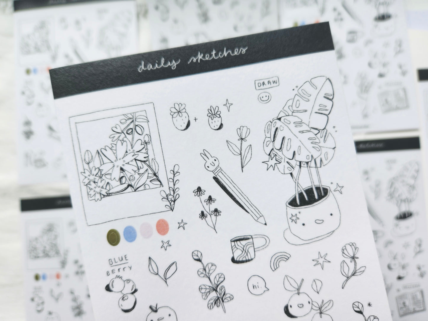 A Day At Home Coloring Sticker Sheet - Clear Stickers