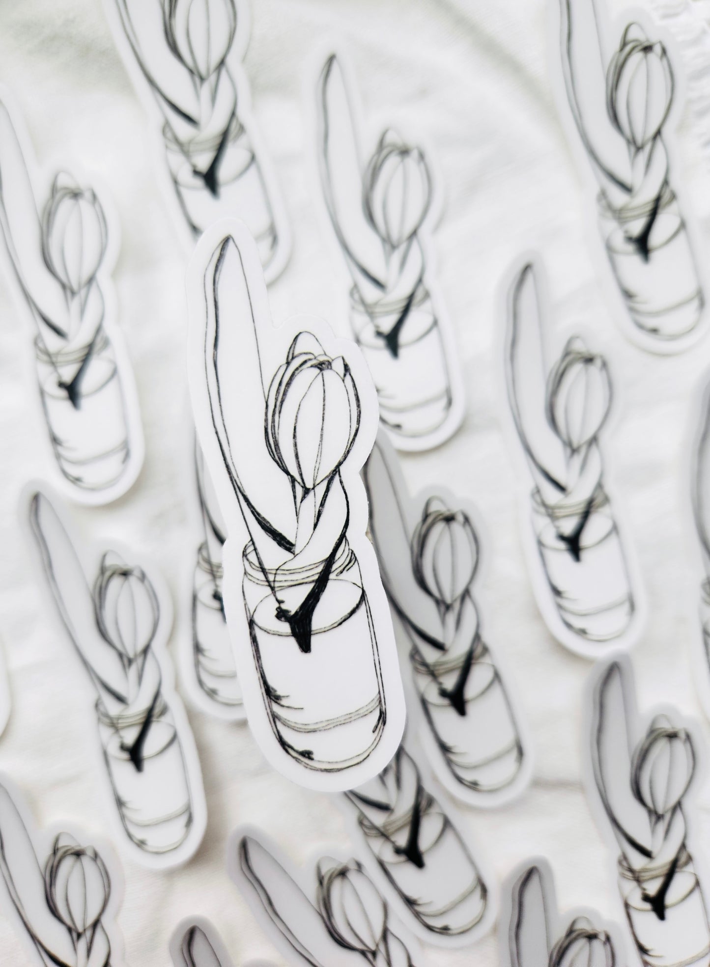 Tulip in a Jar Vinyl Sticker - Clear