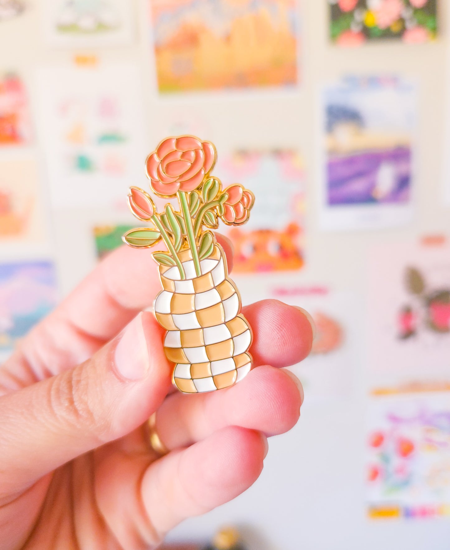 Flower Vase Enamel Pin