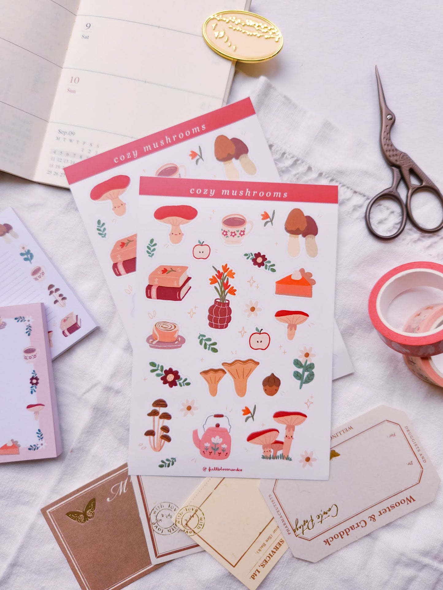 Cozy Mushrooms Sticker Sheet