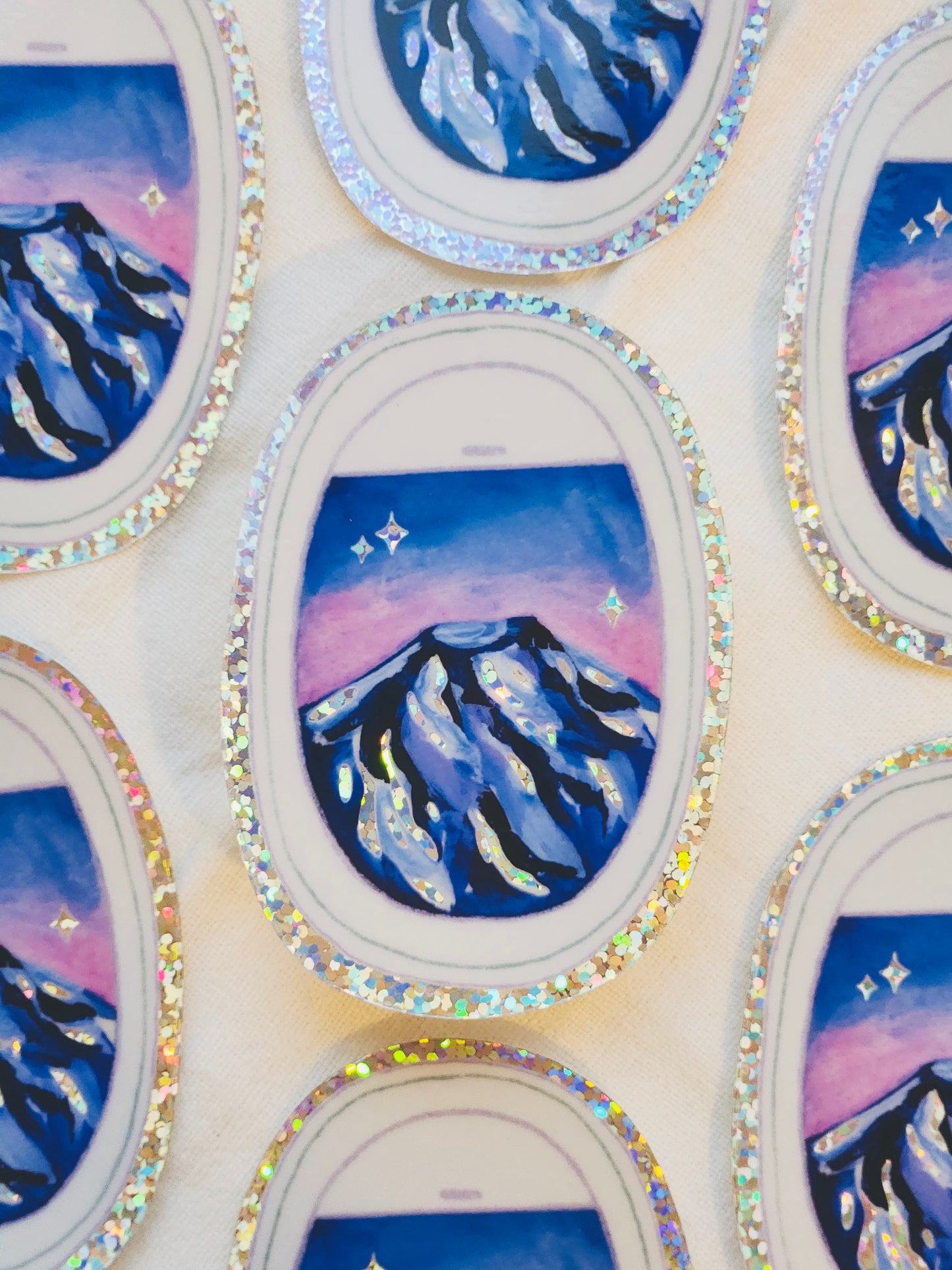 Landing in Seattle Vinyl Sticker - Glittery