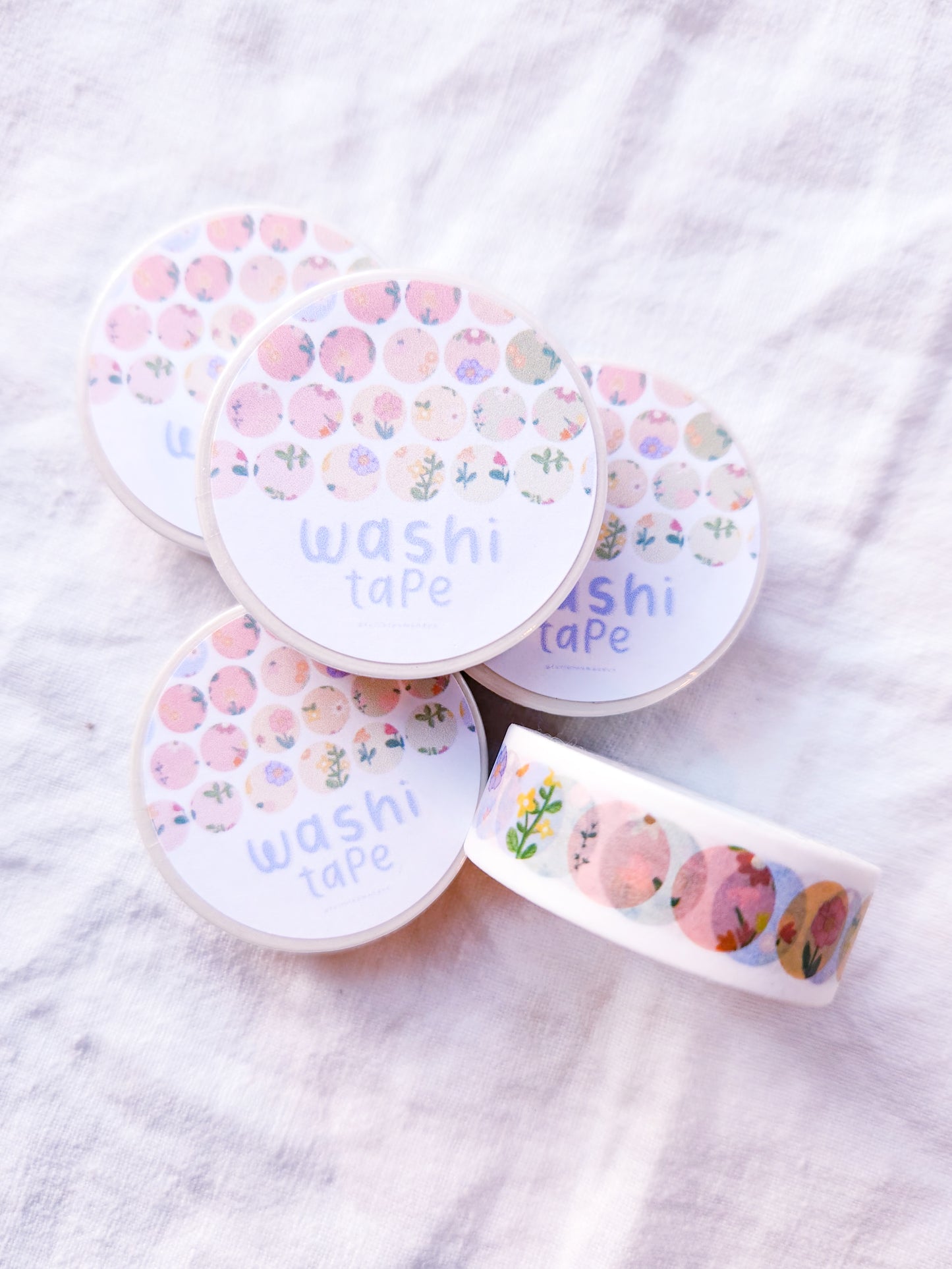 Spring Flowers Washi Tape - Circle Pattern