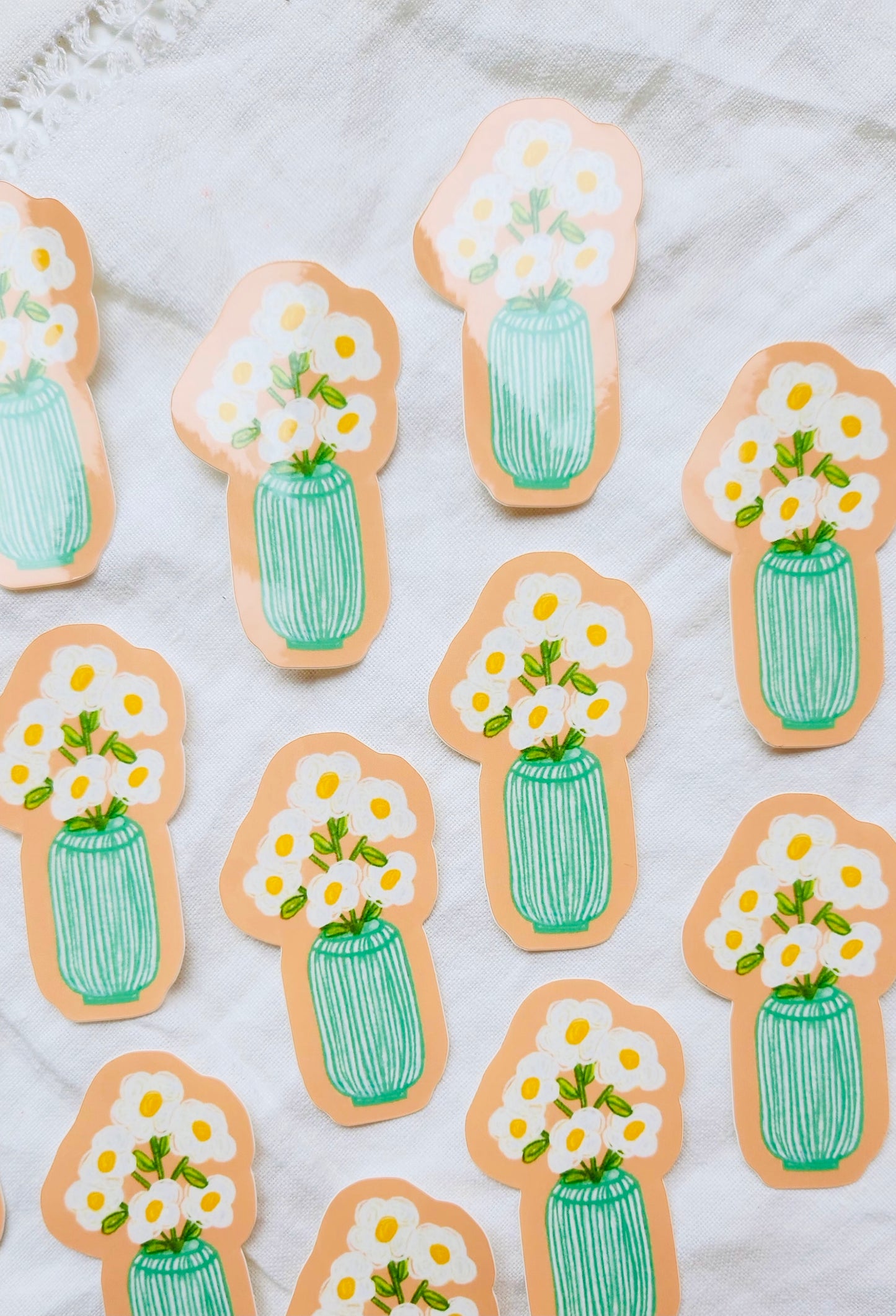 White Camellias Vinyl Sticker