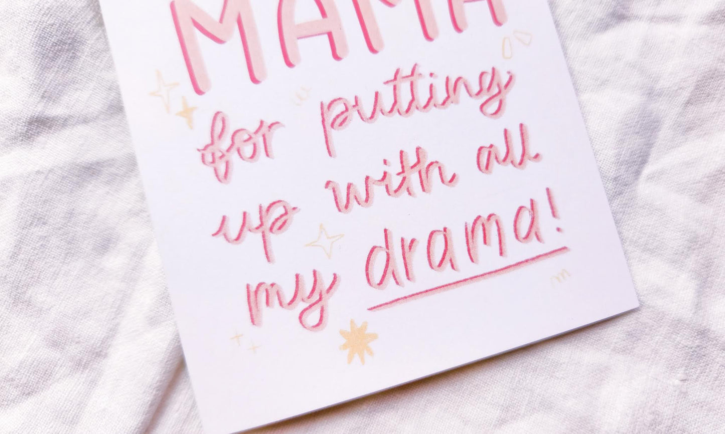 Thank You Mama Drama Mother's Day Greeting Card