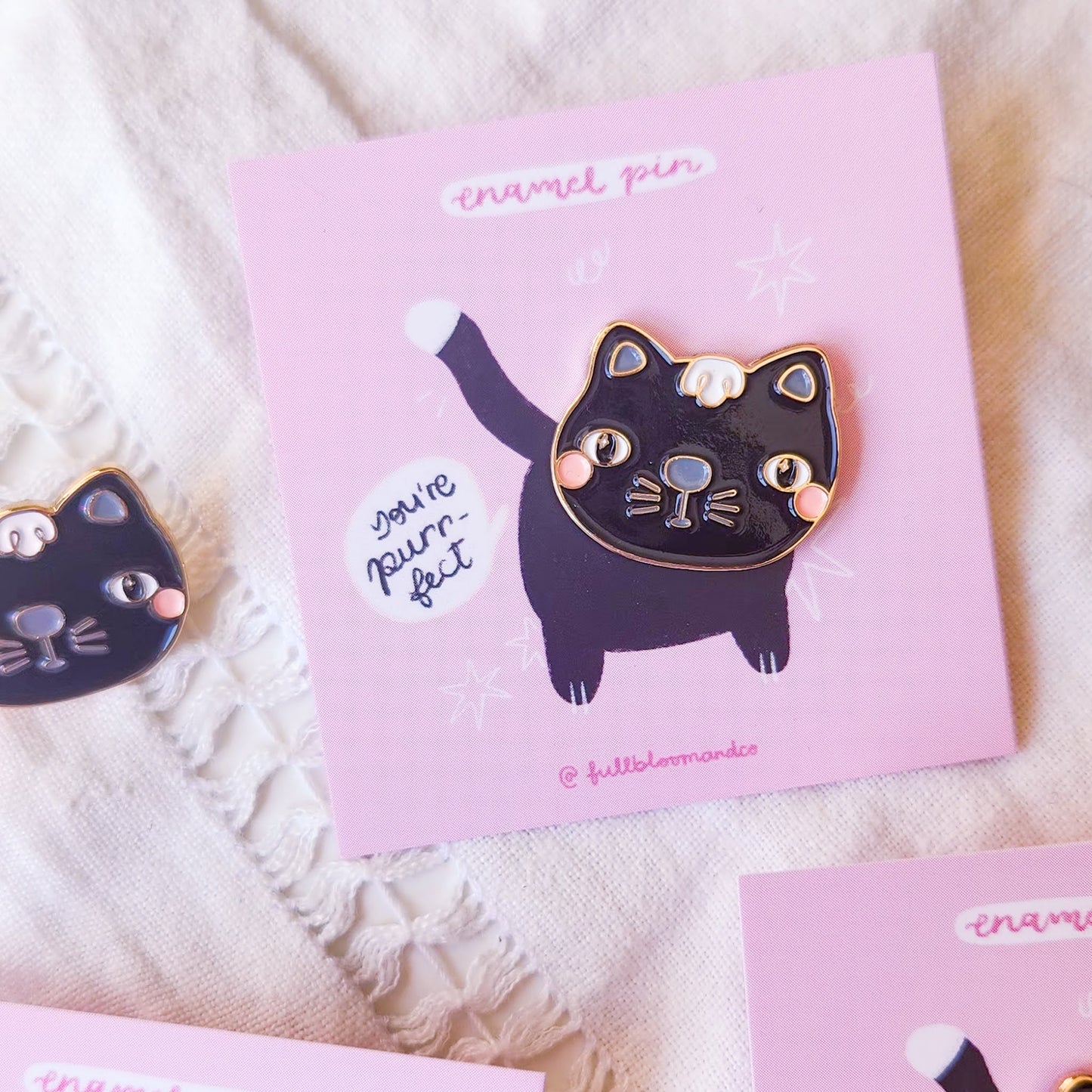 Black Cat Enamel Pin - Halloween Pins