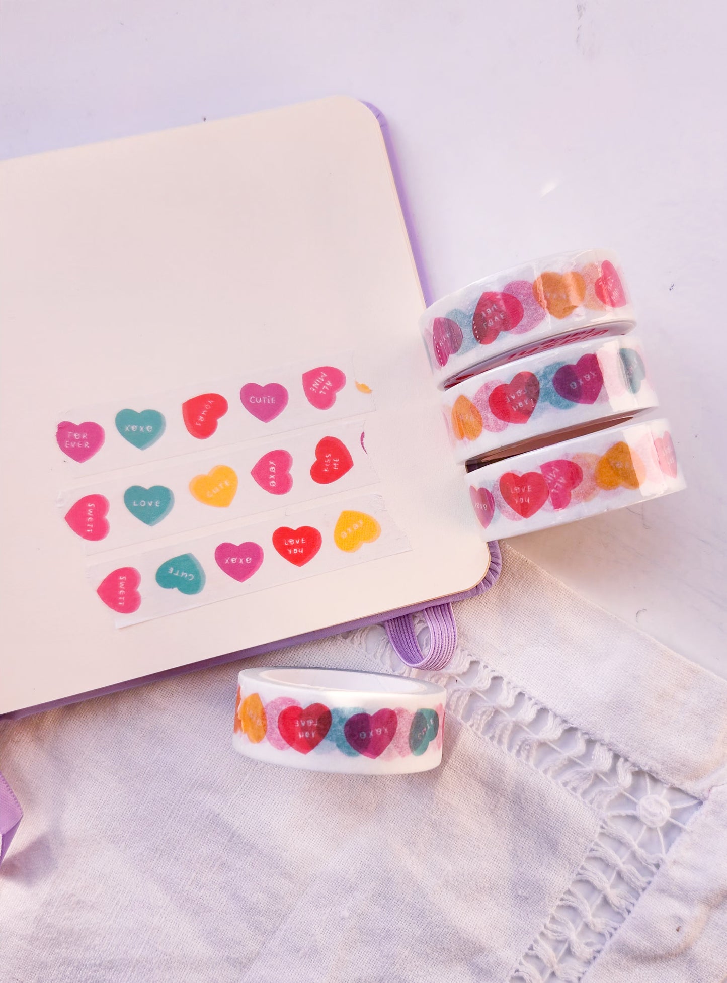 Candy Hearts Washi Tape Valentine's Day