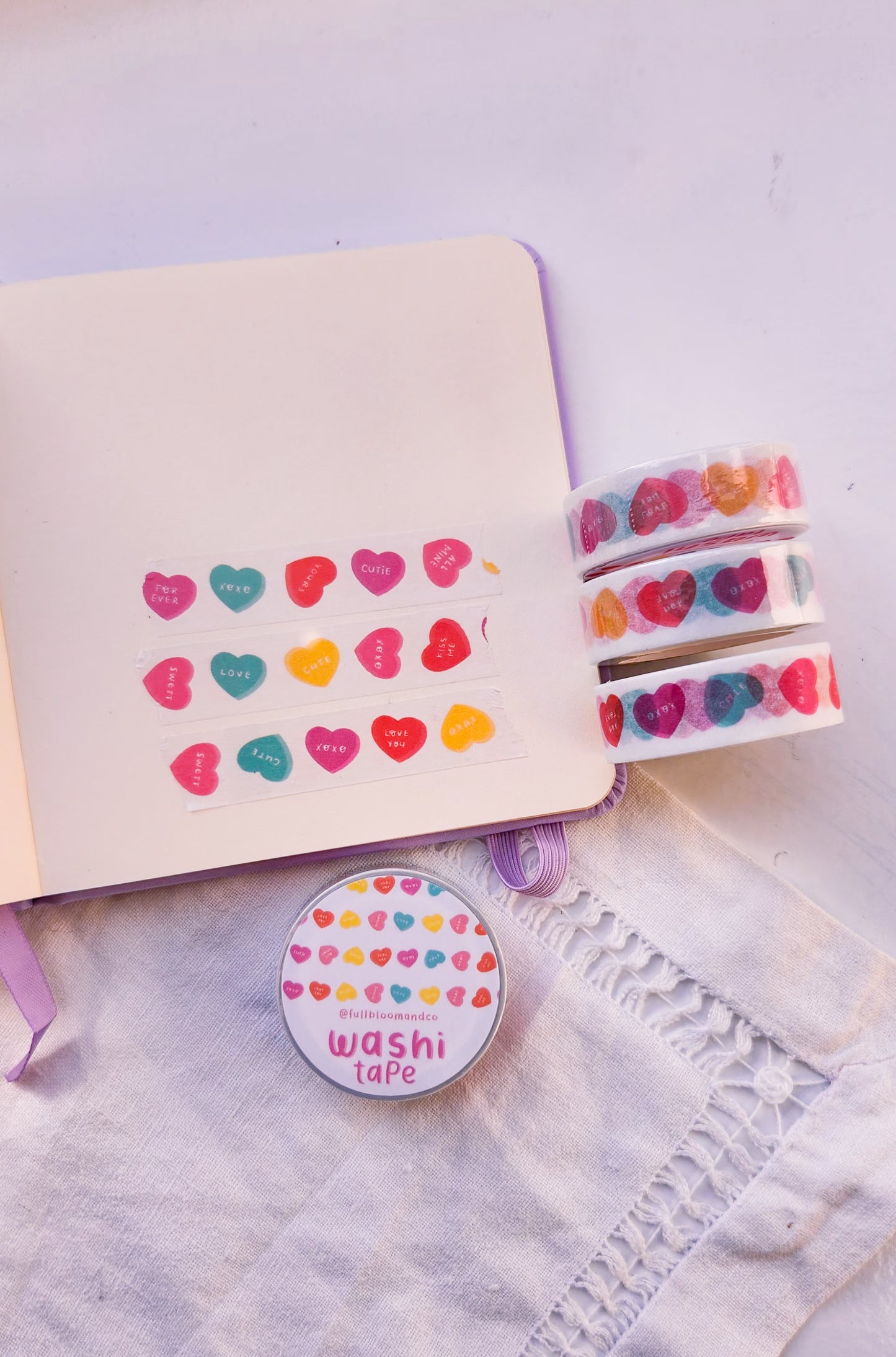 Candy Hearts Washi Tape Valentine's Day