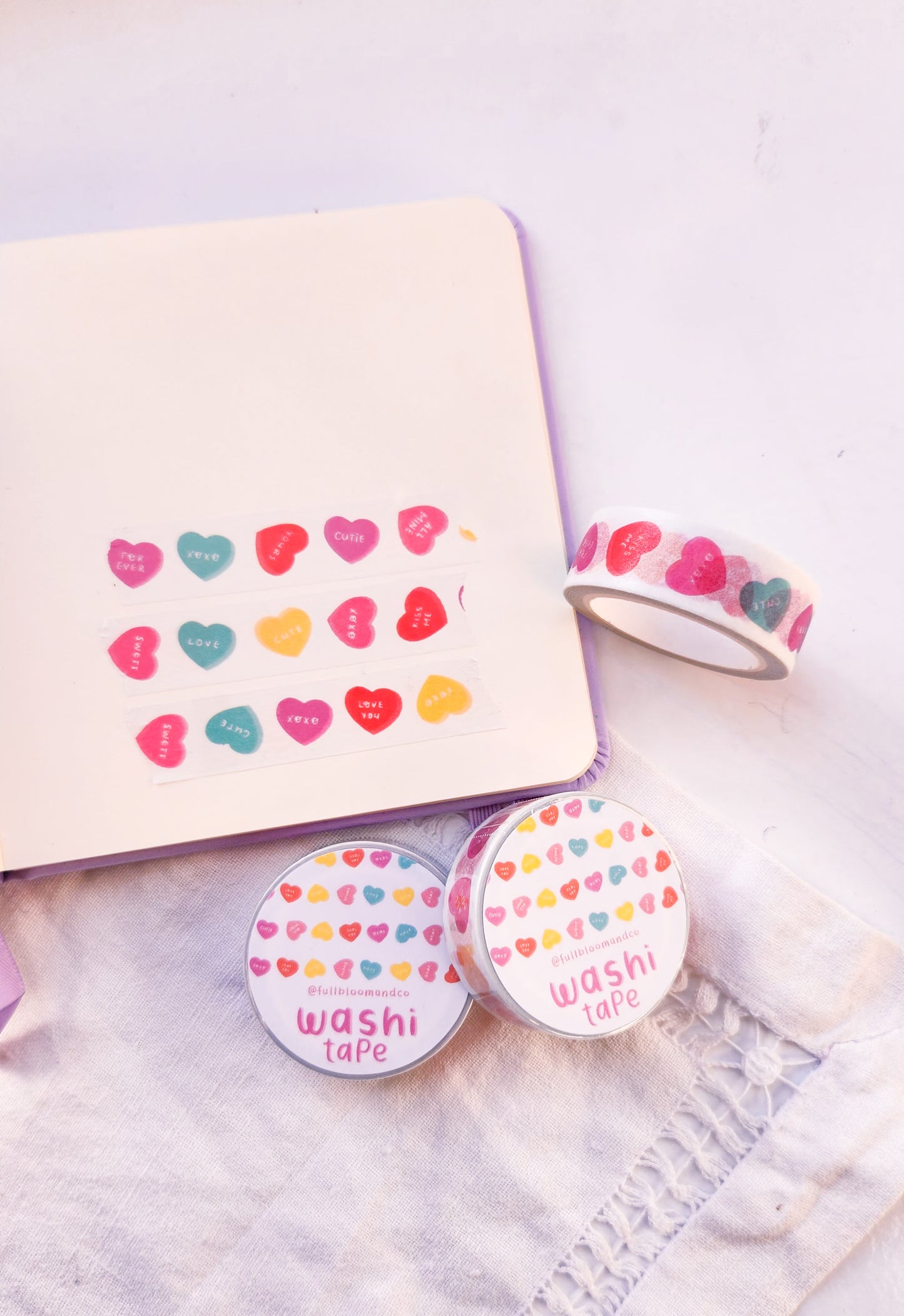 Candy Hearts Washi Tape Valentine's Day