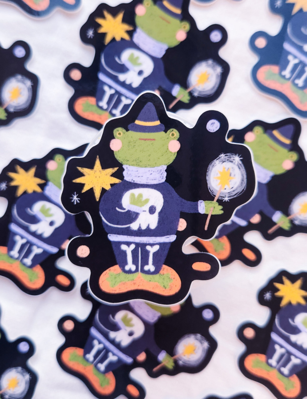 Magician Frog Vinyl Sticker