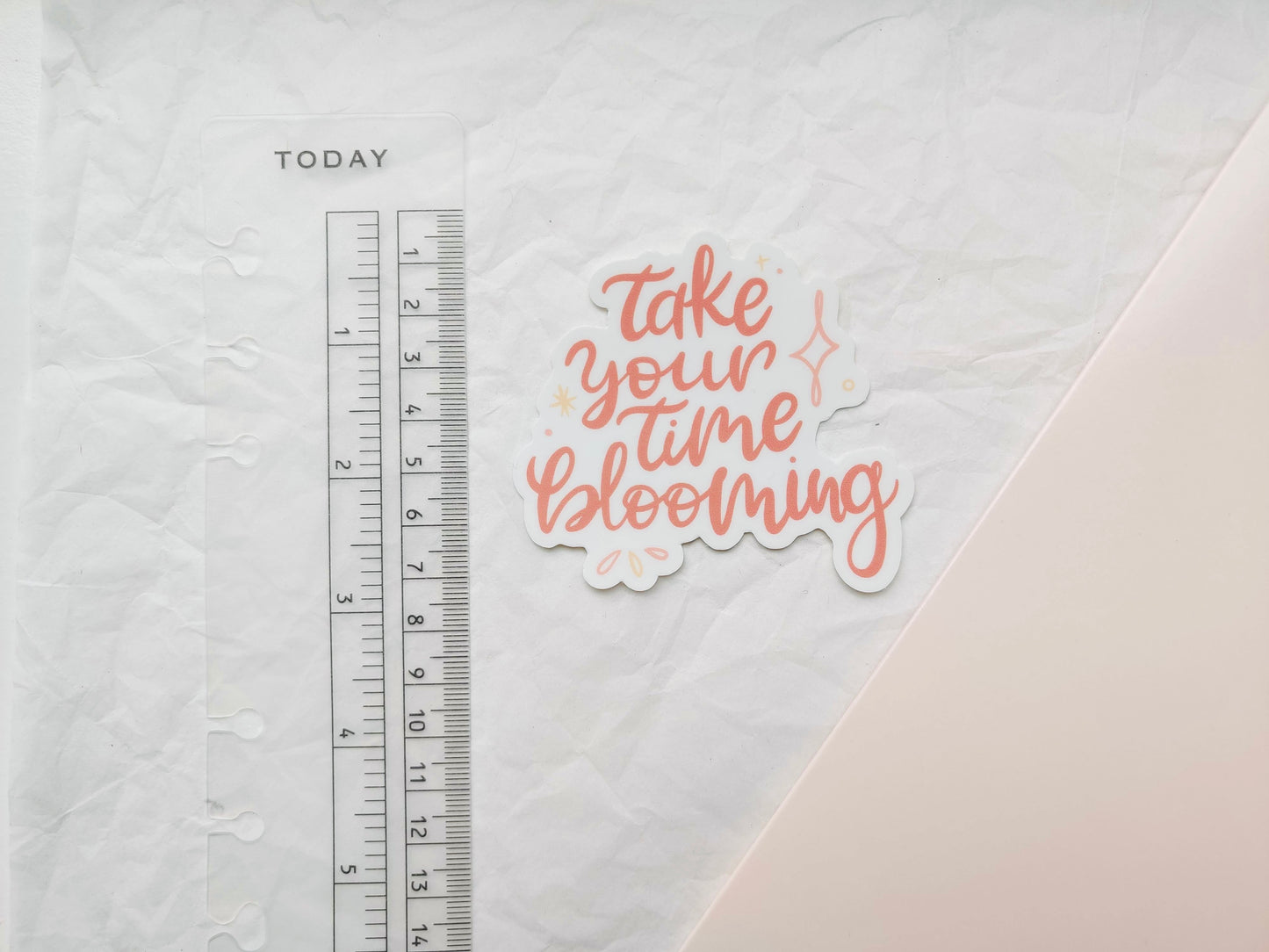 Take Your Time Calligraphy Vinyl Sticker - Clear