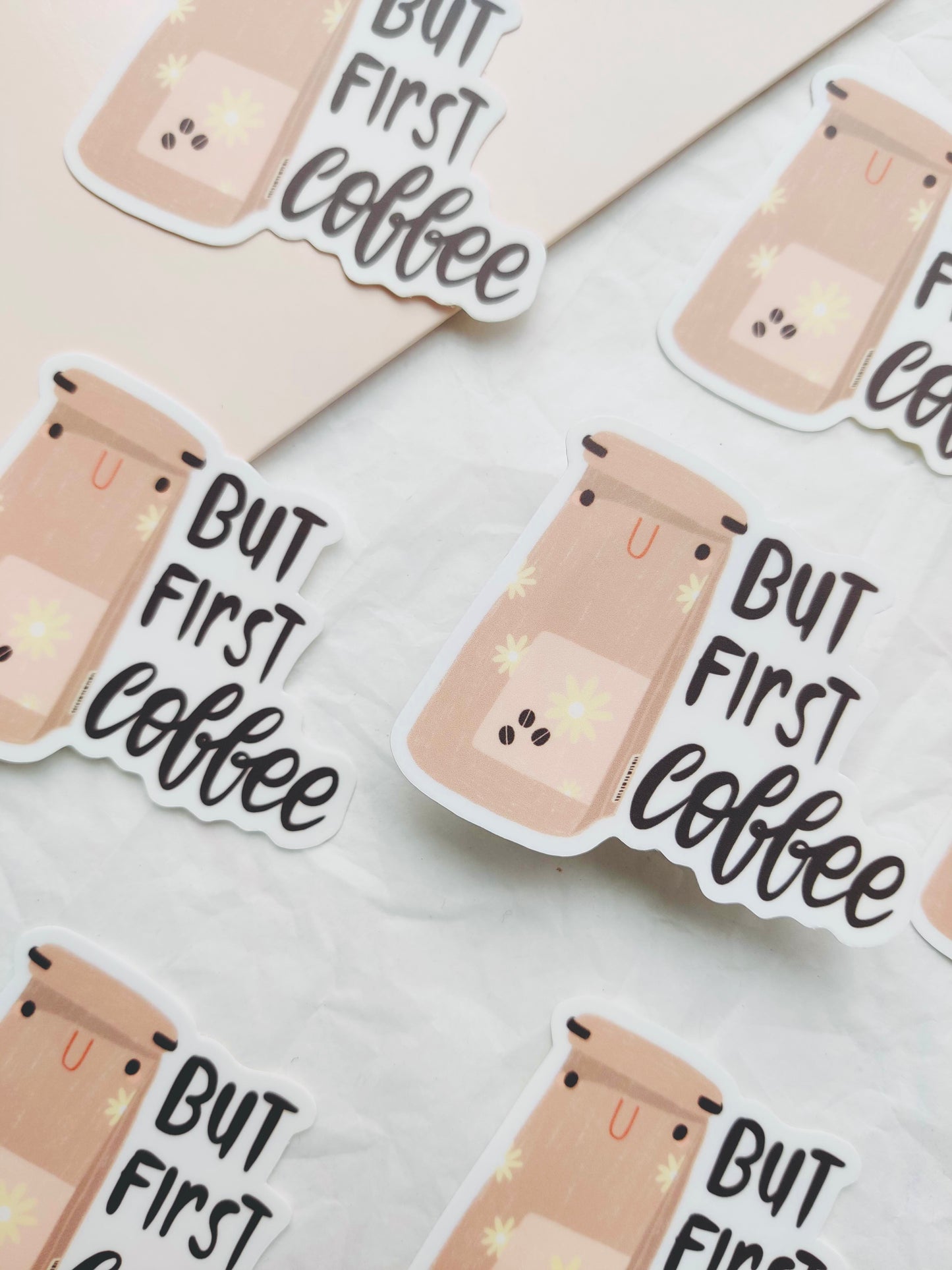 But First, Coffee Vinyl Sticker for Coffee Lovers