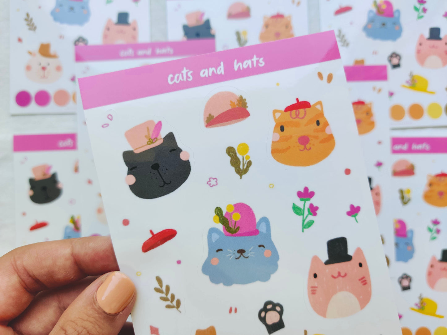 Cats in Hats Sticker Sheet
