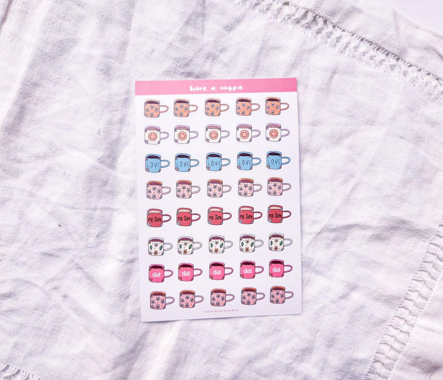 Coffee Cups Sticker Sheet