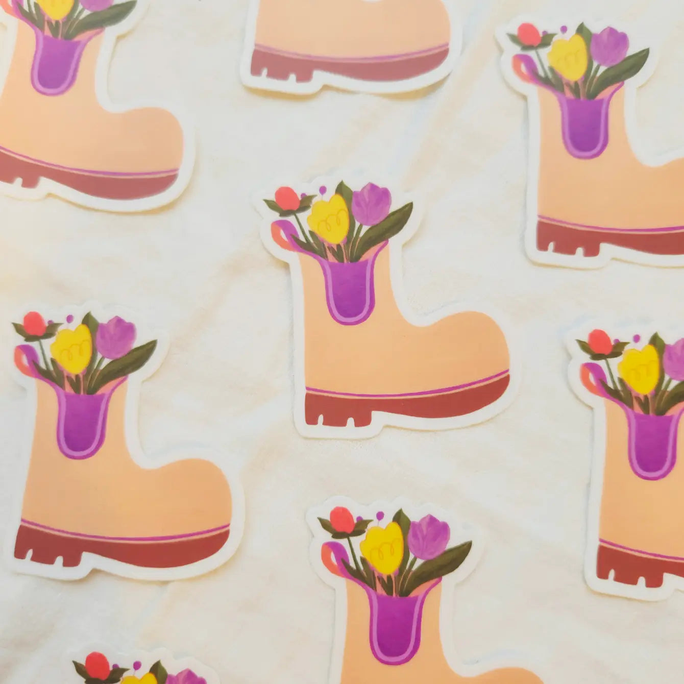 Flower Boot Vinyl Sticker