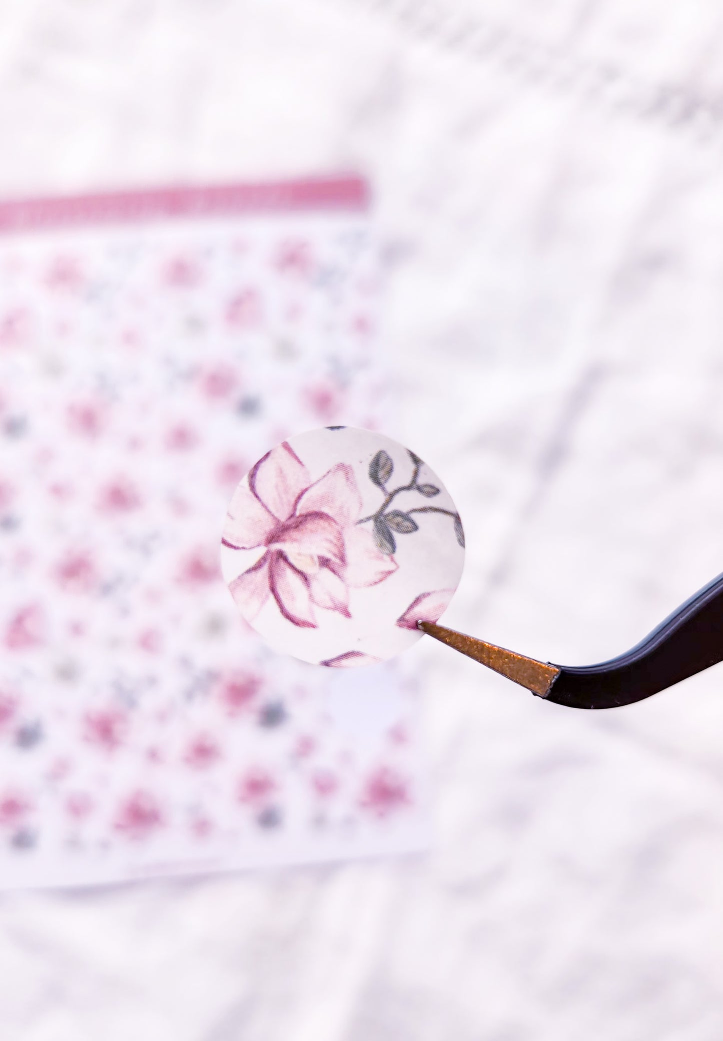 Round Blossoming Magnolias Sticker Sheet - Transparent