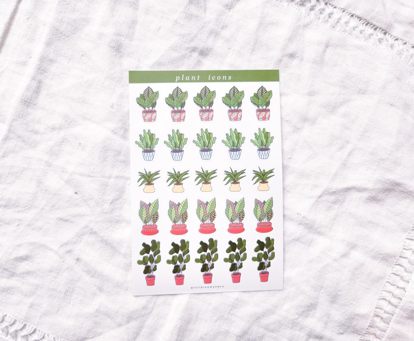 Plant Icons Sticker Sheet