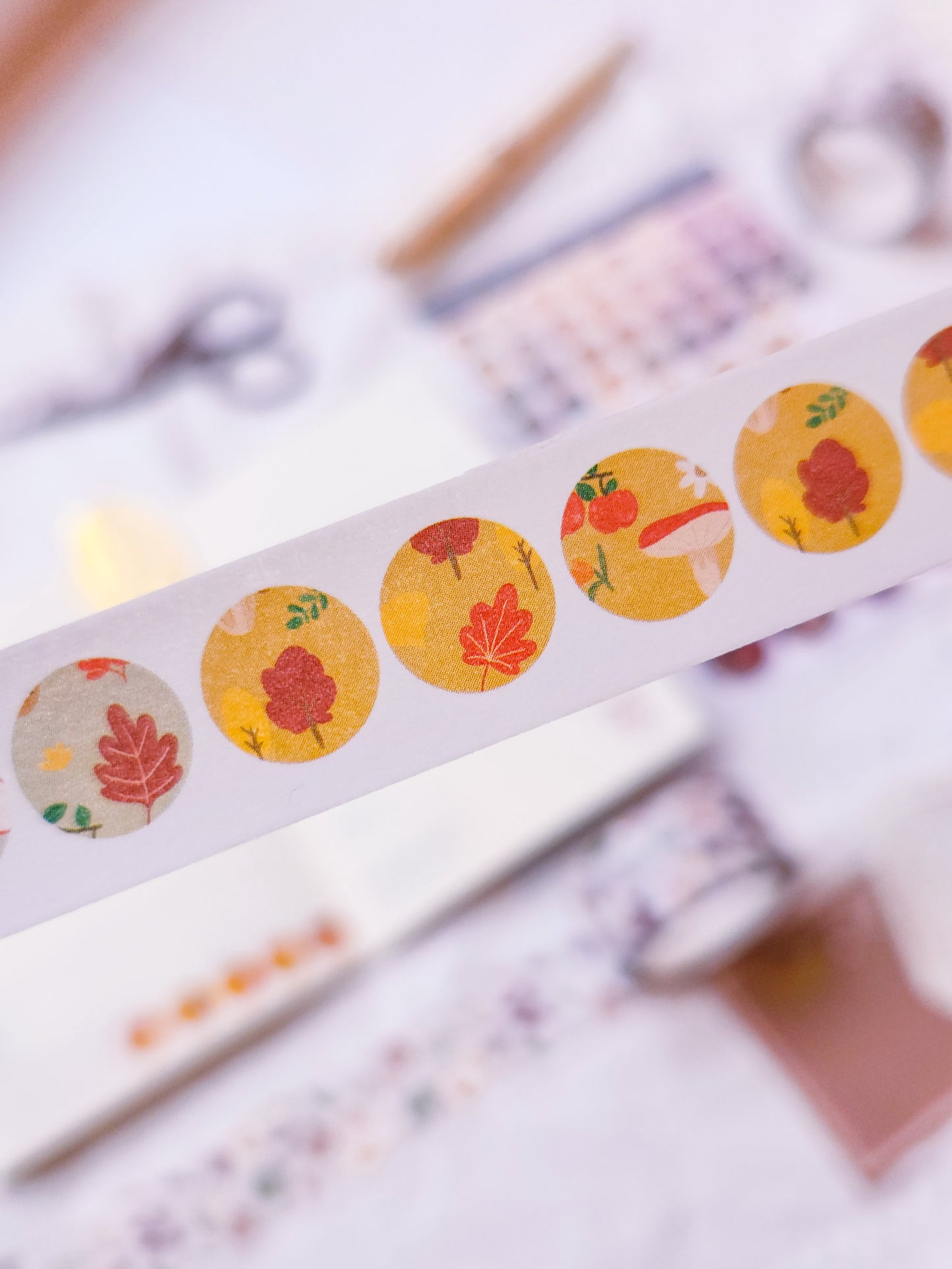 Fall Leaves' Rounds Washi Tape
