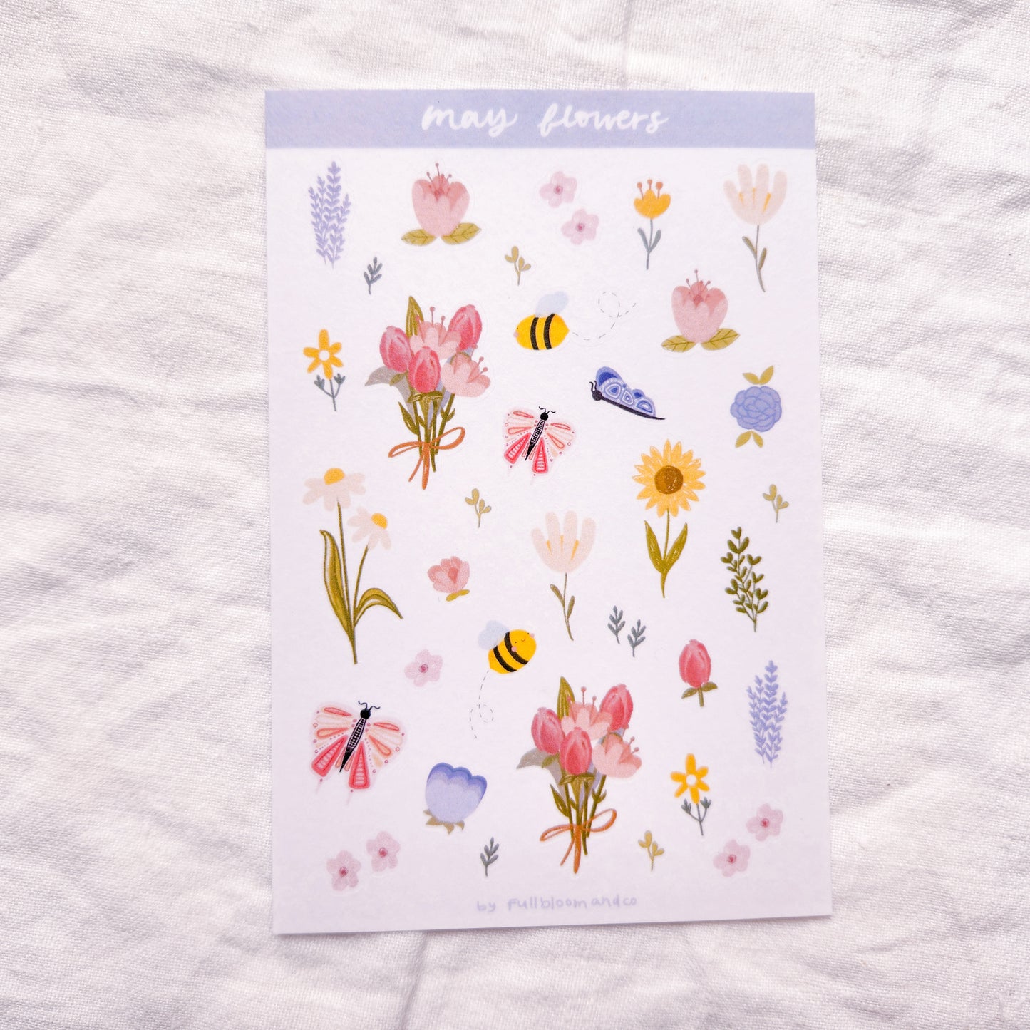 Spring Flowers Sticker Sheet - Clear