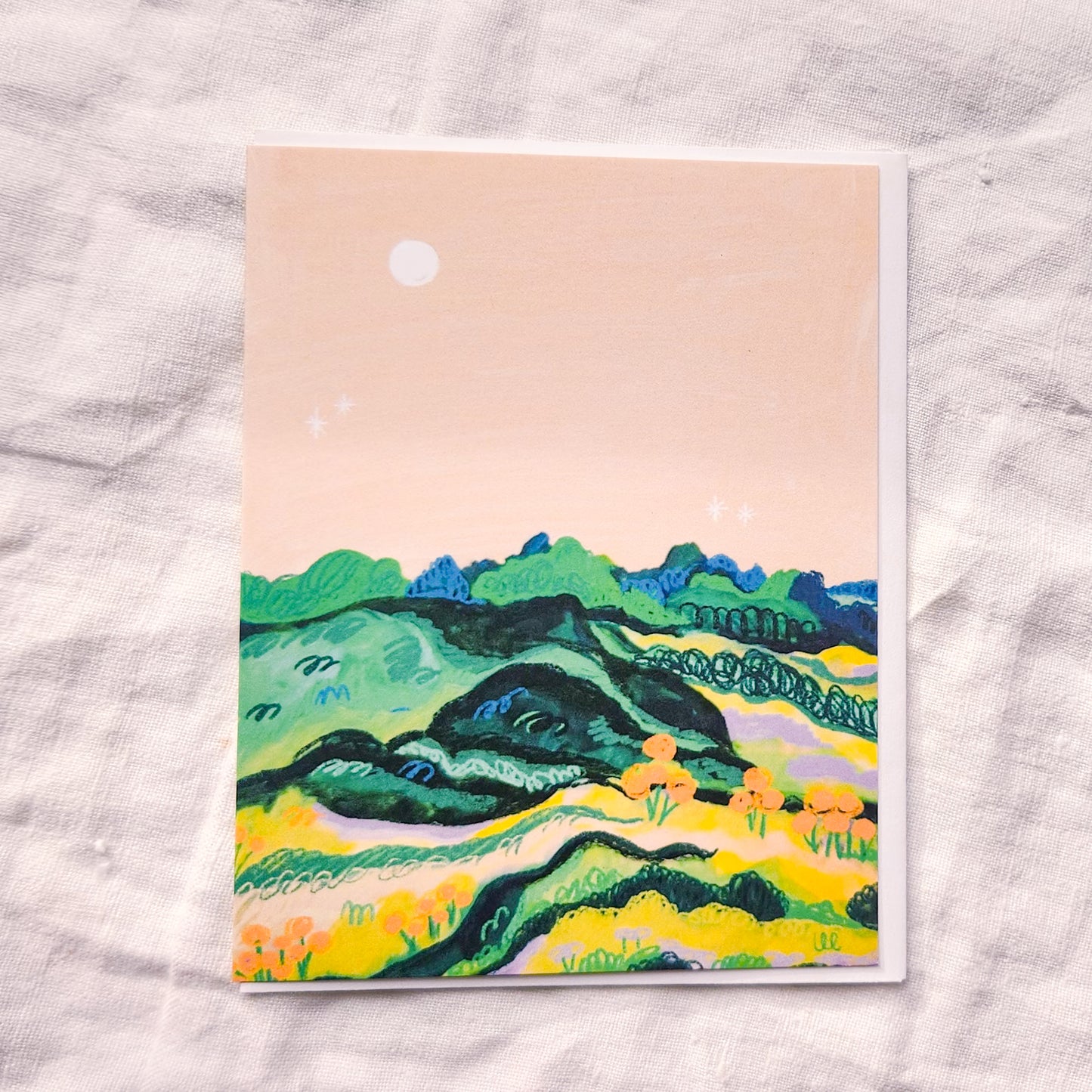 Just Because Greeting Card - Landscape Gouache Painting