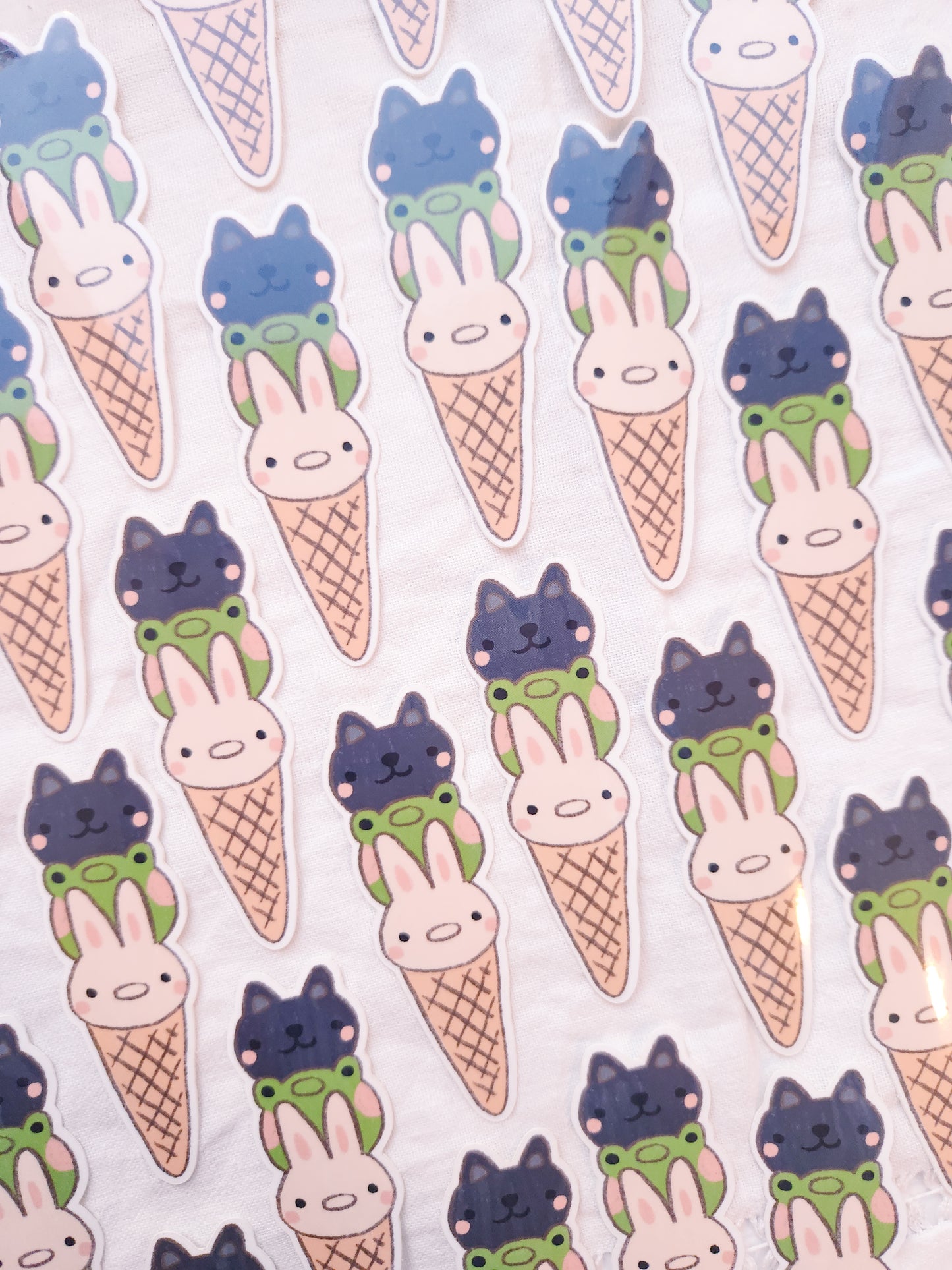 Ice Cream Buddies Vinyl Sticker - Animal Scoops