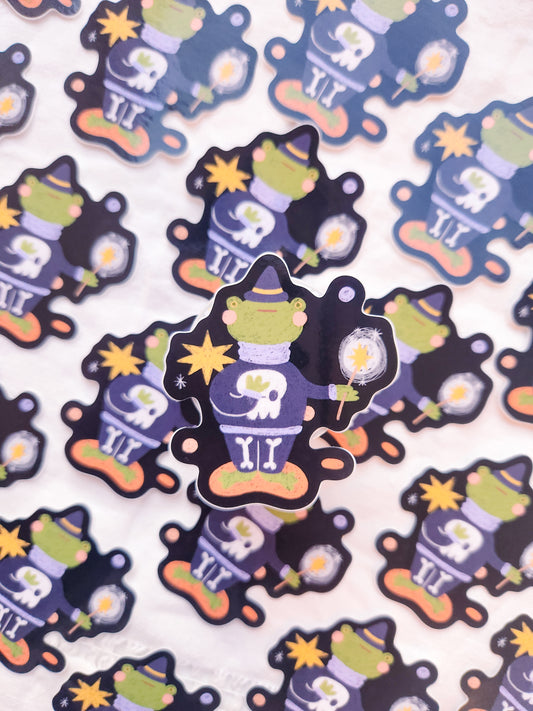 Magician Frog Vinyl Sticker