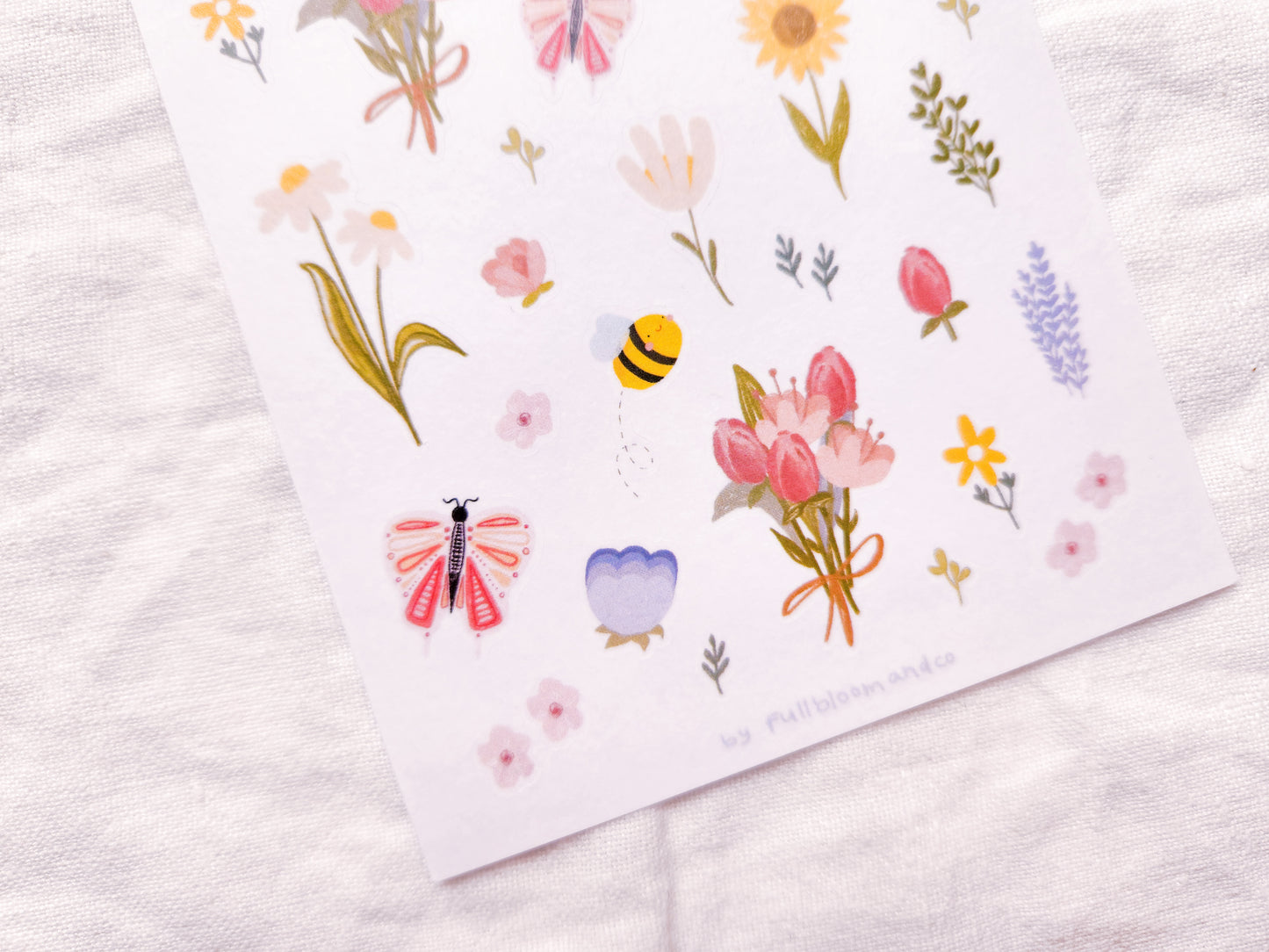 Spring Flowers Sticker Sheet - Clear