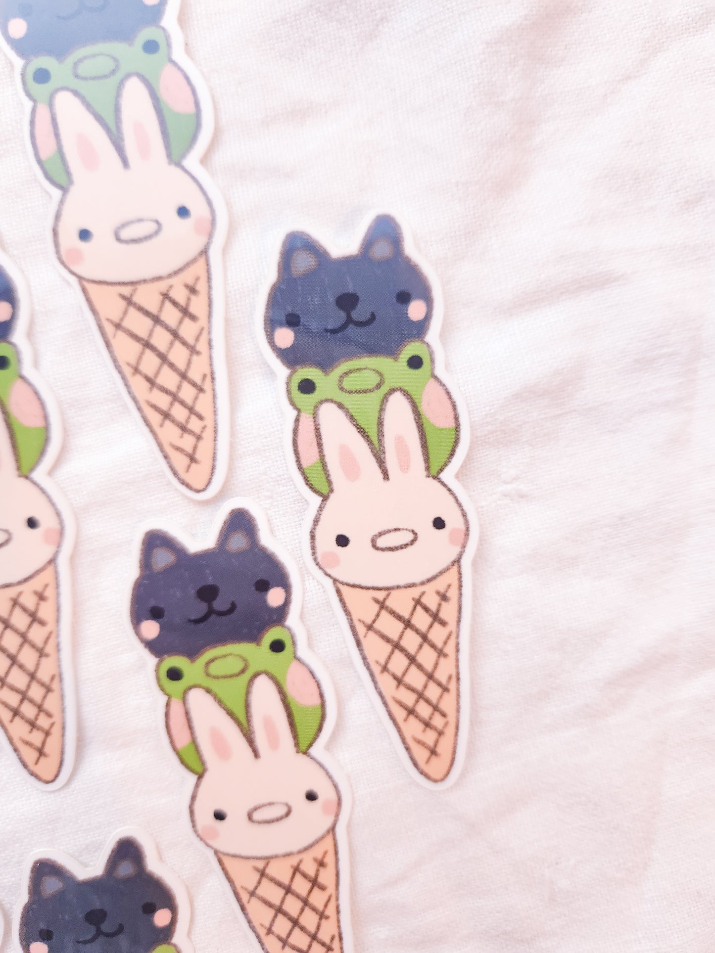 Ice Cream Buddies Vinyl Sticker - Animal Scoops