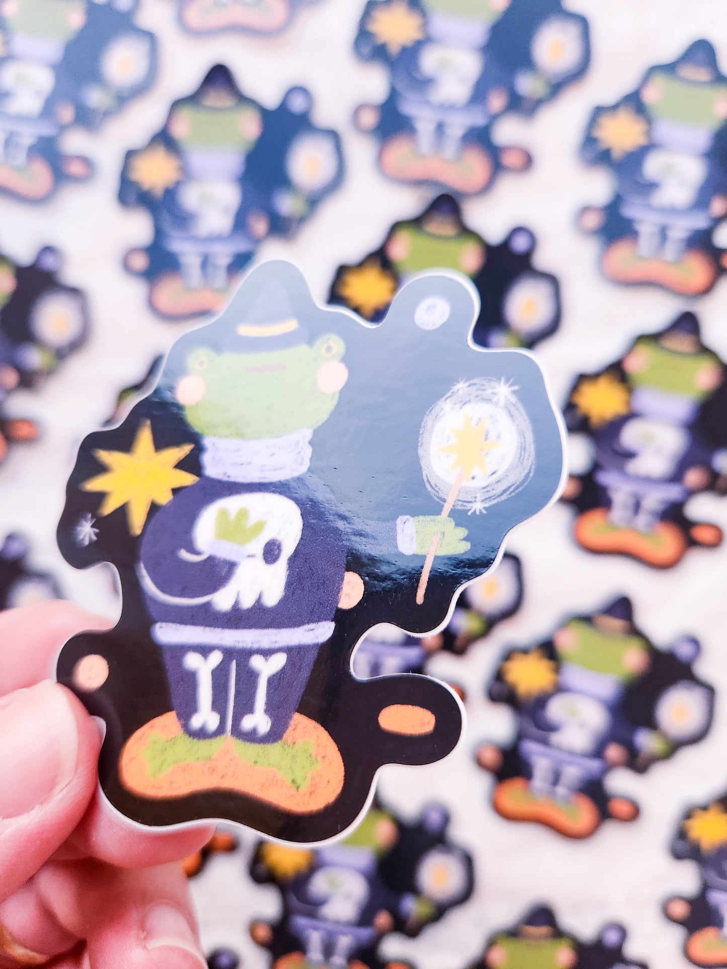 Magician Frog Vinyl Sticker