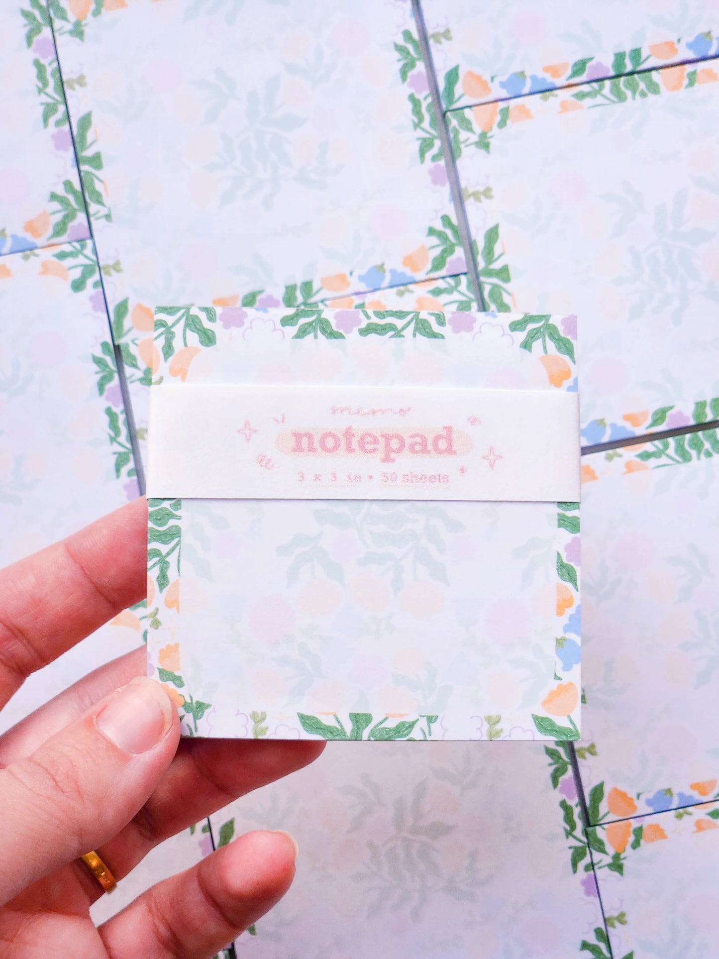 Spring Flowers Memo Pad - Blank
