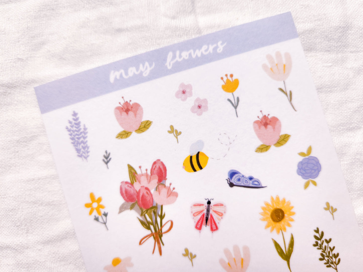 Spring Flowers Sticker Sheet - Clear
