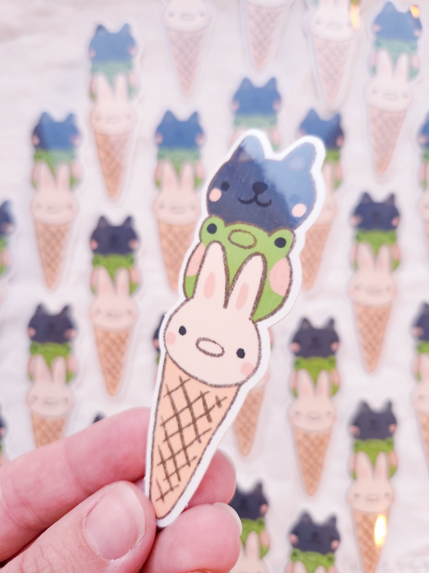 Ice Cream Buddies Vinyl Sticker - Animal Scoops