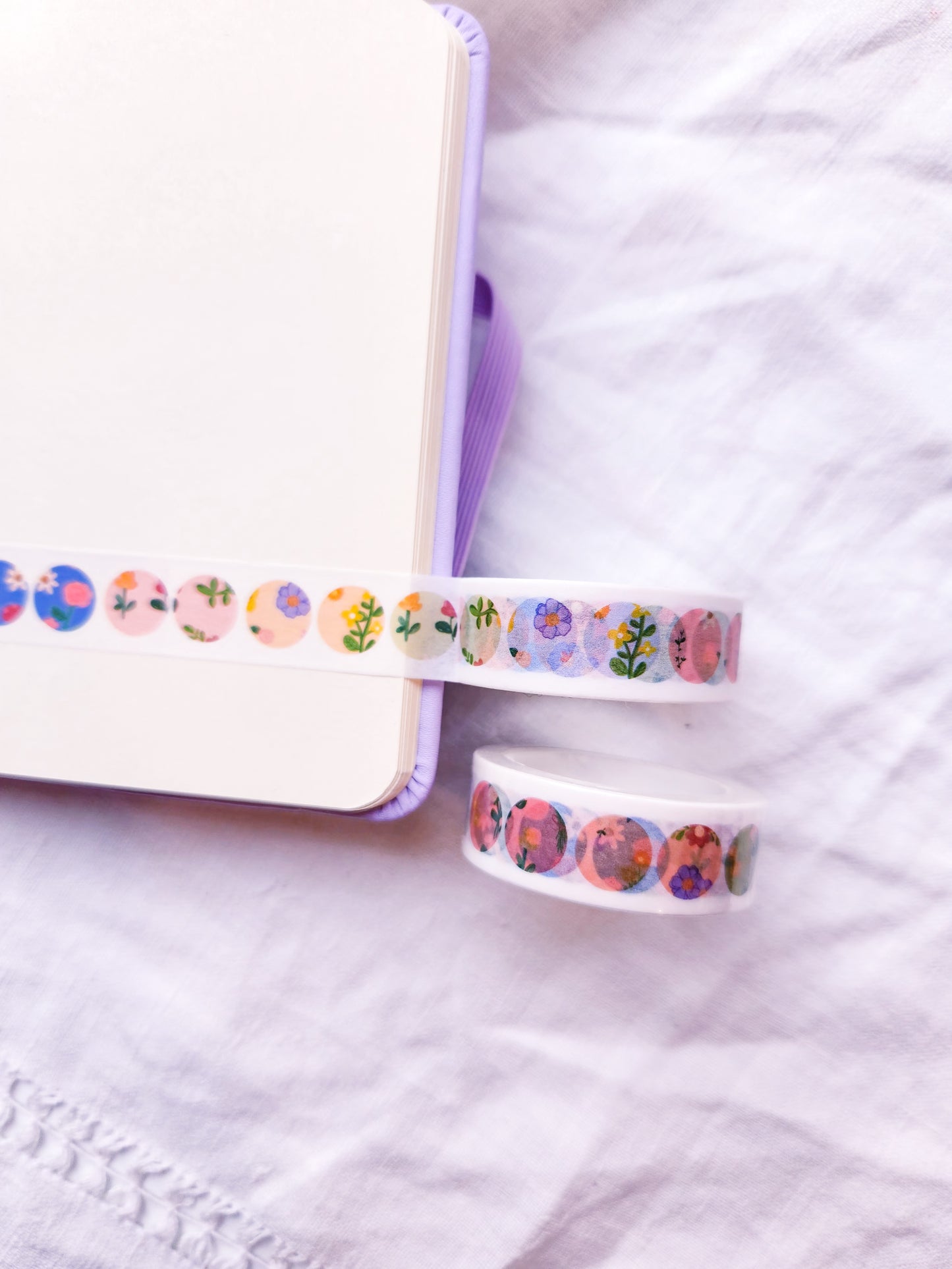 Spring Flowers Washi Tape - Circle Pattern