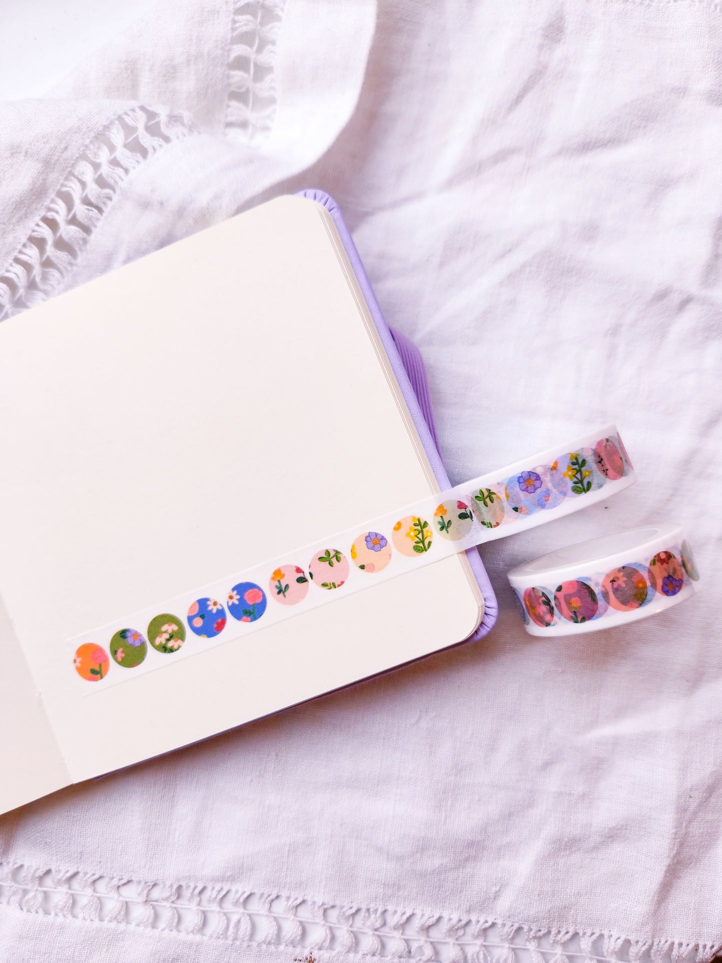 Spring Flowers Washi Tape - Circle Pattern