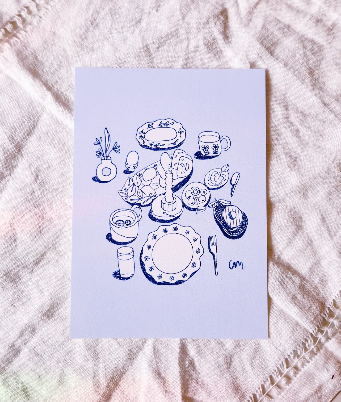 Still Life in Blue Art Print