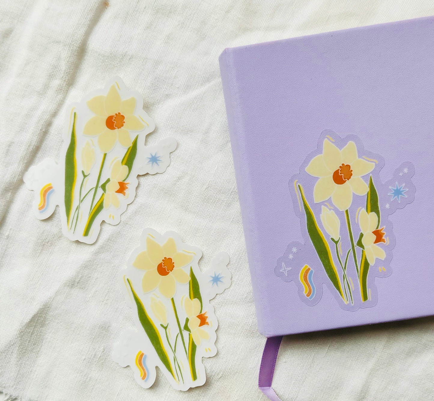 Daffodil Vinyl Sticker - Clear