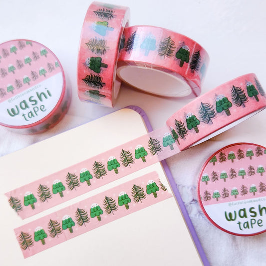 Pine Tree Washi Tape - Snowy Friends