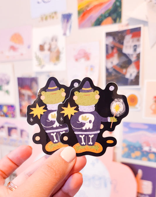 Magician Frog Vinyl Sticker