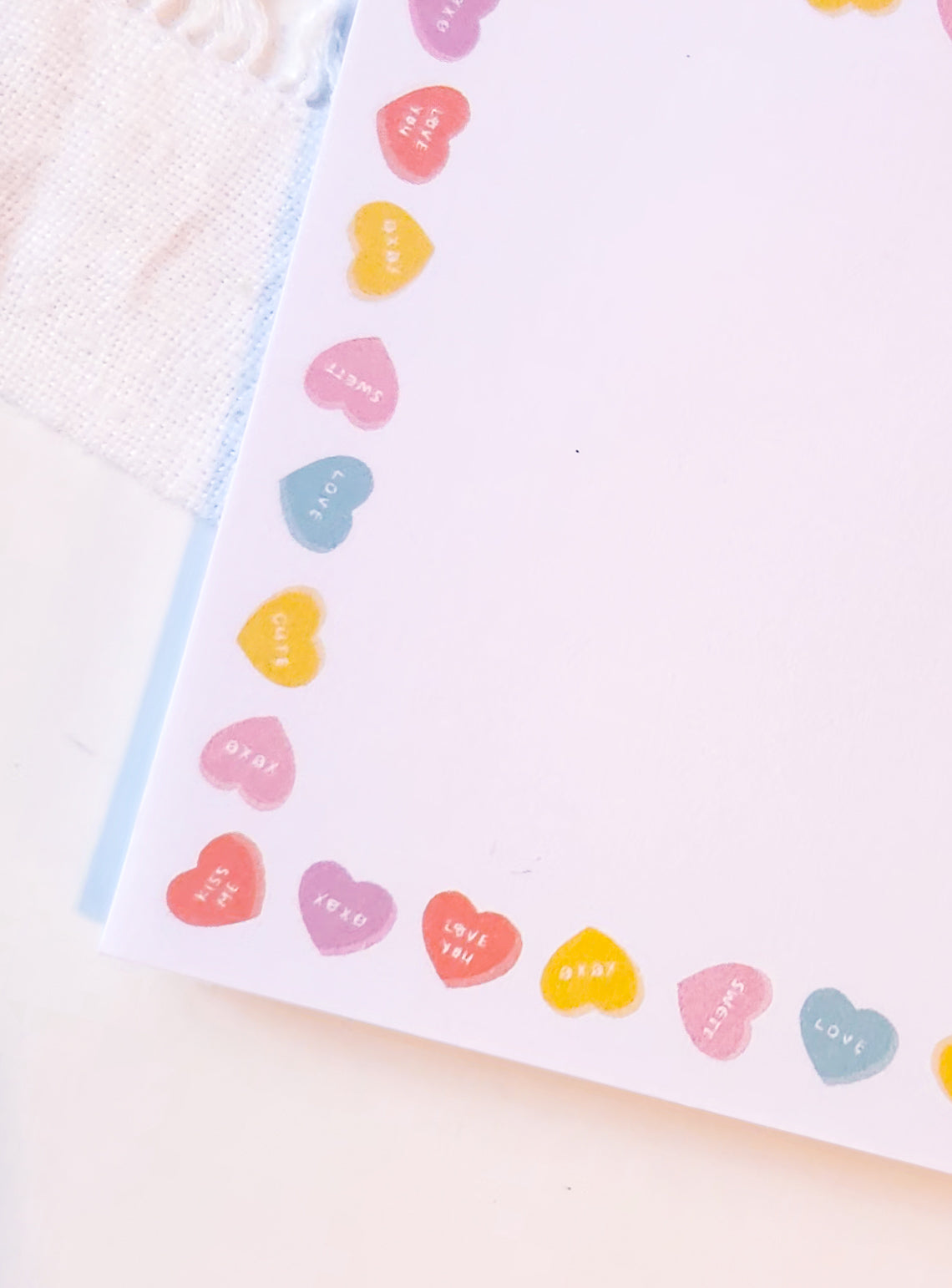 Candy Hearts Valentine's Day Memo Pad