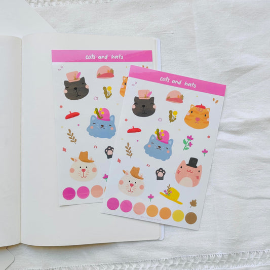 Cats in Hats Sticker Sheet