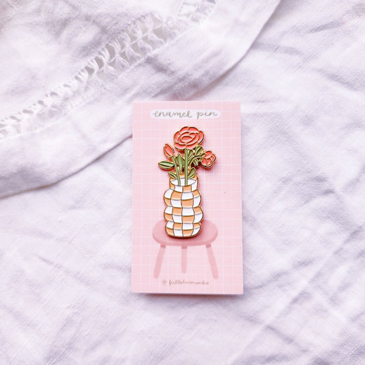 Flower Vase Enamel Pin