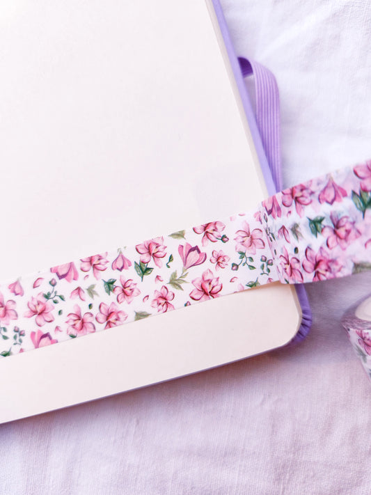 Magnolia Flower Pattern Washi Tape