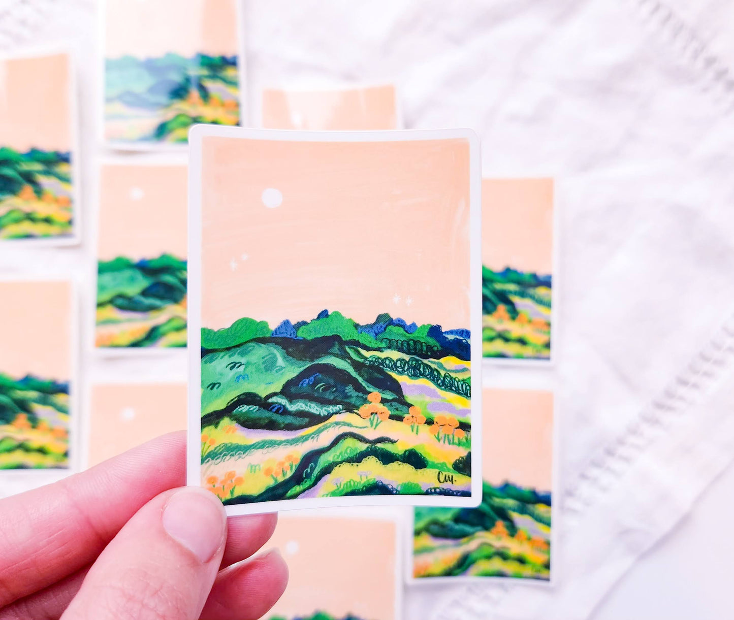 Moonrise Painting Vinyl Sticker - Sketchbook Edition
