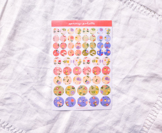 Round Spring Pattern Sticker Sheet - Transparent