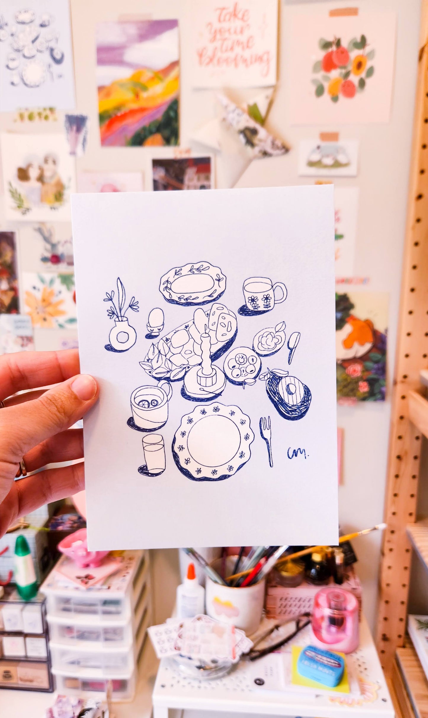 Still Life in Blue Art Print