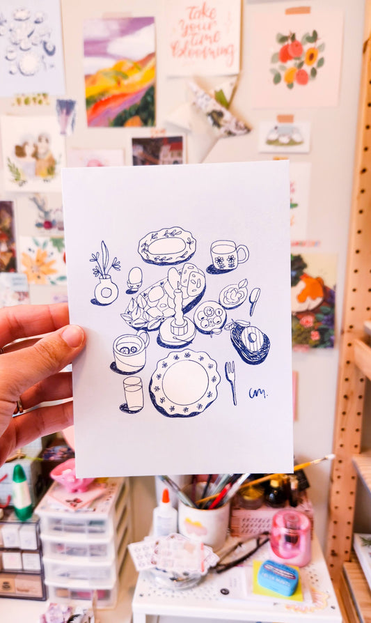 Still Life in Blue Art Print