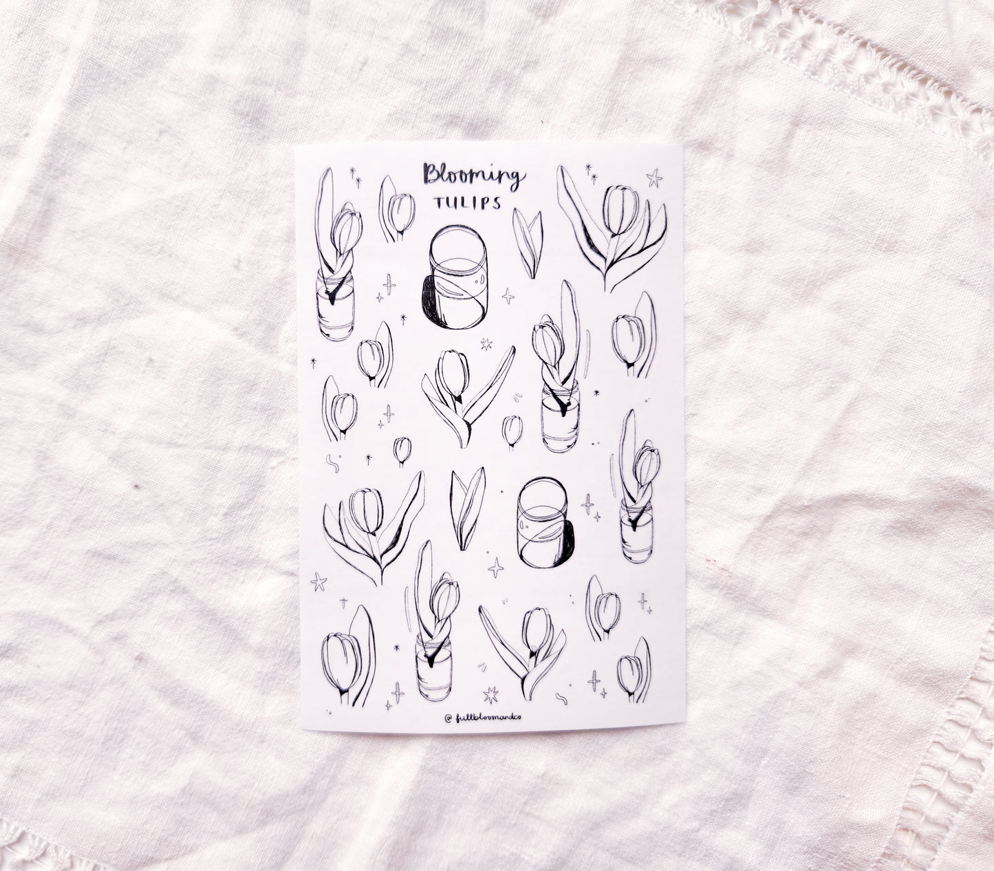 Blooming Tulips Sticker Sheet - Transparent